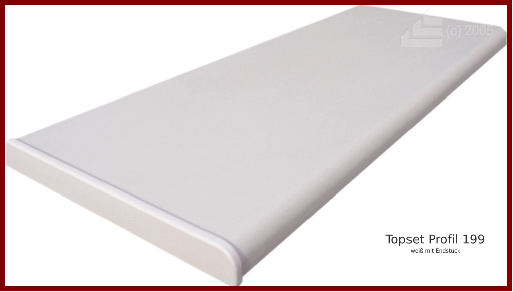 Breite Silber 3,80 € 5,10 € 5,90 € 6,80 € 8,40 € Weiß 5,10 € 5,70 € 7,60 € 8,20 € 9,60 € RAL 7016 5,80 € 6,90 € 8,50 € 9,30 € 10,10 € Grundkörper ausziehbar  von – bis mit Einschubwinkel 100 mm 150 mm 180 mm TH1 bis 175 mm 4,50 € -- -- TH2 155 – 205 mm 5,05 € 5,25 € 5,90 € TH3 210 – 310 mm 5,55 € 5,80 € 6,25 € TH4 235 – 335 mm 6,15 € 6,40 € 6,90 € TH5 250 – 350 mm 6,60 € 6,85 € 7,45 € Breite Silber 8,60 € 9,60 € 13,10 € 14,20 € 16,80 € Weiß 9,20 € 10,40 € 13,80 € 28,00 € 17,10 € RAL 7016 11,10 € 13,60 € 15,80 € 17,70 € 18,30 € Breite Silber 20,90 € 21,60 € 25,50 € 26,30 € 28,20 € Weiß 22,30 € 23,70 € 26,40 € 28,00 € 29,30 € RAL 7016 23,90 € 25,10 € 28,10 € 29,60 € 31,00 € Breite Farbe 30 mm 50 mm 80 mm Schwarz Grau 1,25 € 2,05 € 3,25 € 2,60 € 2,85 € Packung zu 100 Stück 18,85 € pro 100 Stück Kleinmenge abgezählt 29,85 € pro 100 Stück Preise Aluminium Zubehör ohne MwSt. Aluminium-Abschlussstücke  (Preise pro Stück) von 50 bis 130 mm von 150 bis 210 mm von 225 bis 300 mm von 320 bis 360 mm von 380 bis 400 mm Thermohalter/Variohalter Stoßverbinder, gerade  (Preise pro Stück) von 50 bis 130 mm von 150 bis 195 mm von 210 bis 300 mm von 320 bis 360 mm von 380 bis 400 mm Eckverbinder, 90 Grad, Außenecke  (Preise pro Stück) von 50 bis 130 mm von 150 bis 195 mm von 210 bis 300 mm von 320 bis 360 mm von 380 bis 400 mm Antidröhnstreifen , 1000 mm, selbstklebend (Preis pro lfm) Anschlussdichtung , Kunststoff (Preis pro lfm) Fensterbankschraube  A-2 blank/A-2 lackiert, Feingewinde 3,9 x 28 mm