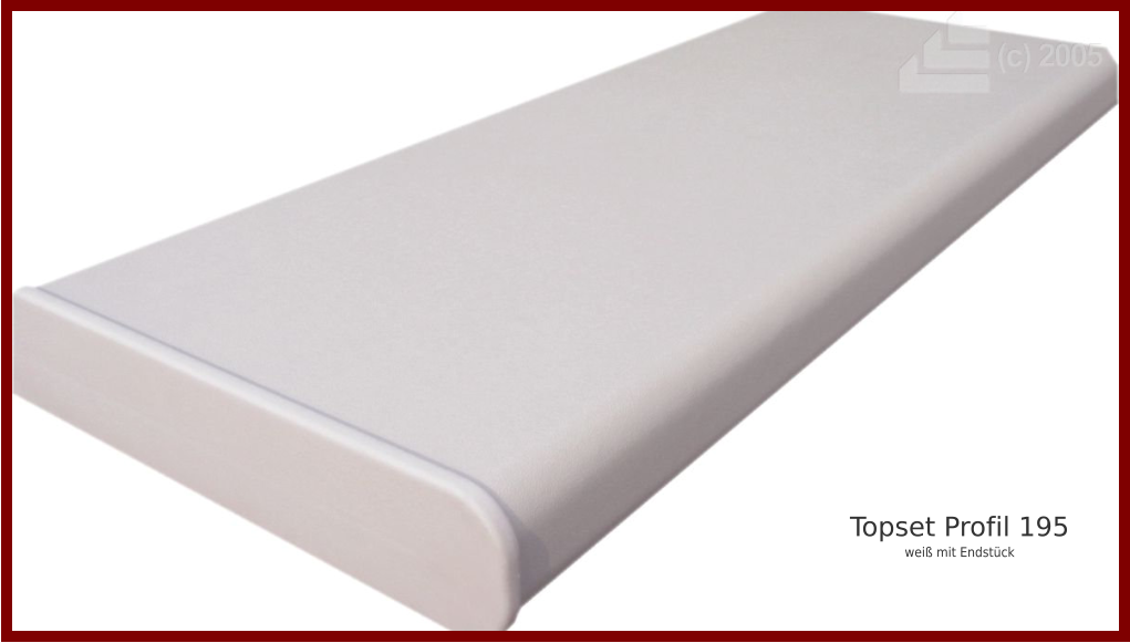 Breite Silber 3,80 € 5,10 € 5,90 € 6,80 € 8,40 € Weiß 5,10 € 5,70 € 7,60 € 8,20 € 9,60 € RAL 7016 5,80 € 6,90 € 8,50 € 9,30 € 10,10 € Grundkörper ausziehbar  von – bis mit Einschubwinkel 100 mm 150 mm 180 mm TH1 bis 175 mm 4,50 € -- -- TH2 155 – 205 mm 5,05 € 5,25 € 5,90 € TH3 210 – 310 mm 5,55 € 5,80 € 6,25 € TH4 235 – 335 mm 6,15 € 6,40 € 6,90 € TH5 250 – 350 mm 6,60 € 6,85 € 7,45 € Breite Silber 8,60 € 9,60 € 13,10 € 14,20 € 16,80 € Weiß 9,20 € 10,40 € 13,80 € 28,00 € 17,10 € RAL 7016 11,10 € 13,60 € 15,80 € 17,70 € 18,30 € Breite Silber 20,90 € 21,60 € 25,50 € 26,30 € 28,20 € Weiß 22,30 € 23,70 € 26,40 € 28,00 € 29,30 € RAL 7016 23,90 € 25,10 € 28,10 € 29,60 € 31,00 € Breite Farbe 30 mm 50 mm 80 mm Schwarz Grau 1,25 € 2,05 € 3,25 € 2,60 € 2,85 € Packung zu 100 Stück 18,85 € pro 100 Stück Kleinmenge abgezählt 29,85 € pro 100 Stück Preise Aluminium Zubehör ohne MwSt. Aluminium-Abschlussstücke  (Preise pro Stück) von 50 bis 130 mm von 150 bis 210 mm von 225 bis 300 mm von 320 bis 360 mm von 380 bis 400 mm Thermohalter/Variohalter Stoßverbinder, gerade  (Preise pro Stück) von 50 bis 130 mm von 150 bis 195 mm von 210 bis 300 mm von 320 bis 360 mm von 380 bis 400 mm Eckverbinder, 90 Grad, Außenecke  (Preise pro Stück) von 50 bis 130 mm von 150 bis 195 mm von 210 bis 300 mm von 320 bis 360 mm von 380 bis 400 mm Antidröhnstreifen , 1000 mm, selbstklebend (Preis pro lfm) Anschlussdichtung , Kunststoff (Preis pro lfm) Fensterbankschraube  A-2 blank/A-2 lackiert, Feingewinde 3,9 x 28 mm